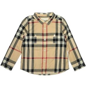 🔥🆕BURBERRY Check Cotton Boy’s Long-sleeve Shirt Size 3Y NWOT❣️